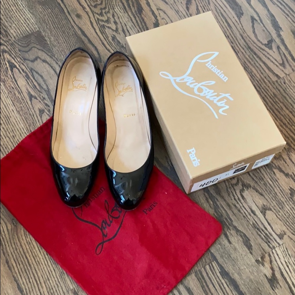 Christian Louboutin black patent heels